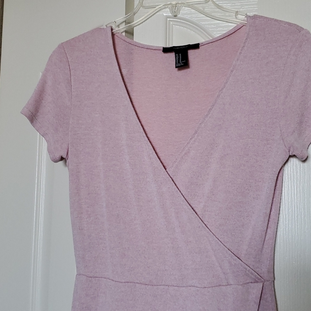 Blush faux wrap mini dress